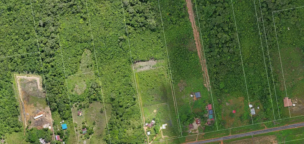 Orthophoto extract with parcel boundaries