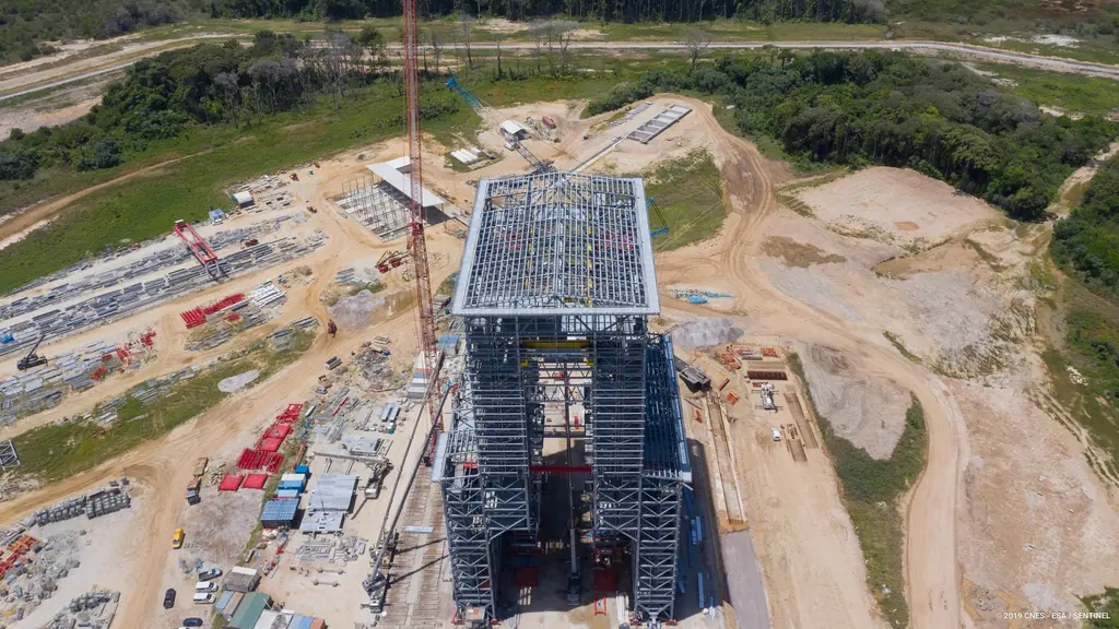 Le chantier de l’ensemble de lancement d’Ariane 6, mars 2019