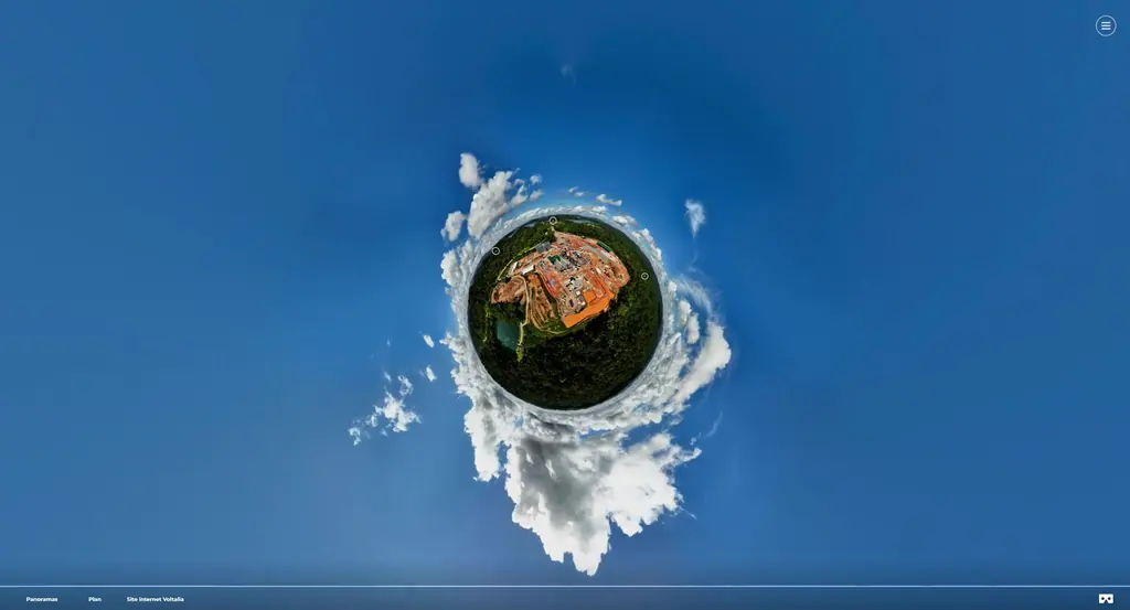 Petit-Saut: ten versions of the construction virtual tour, then 44 panoramas for the inauguration