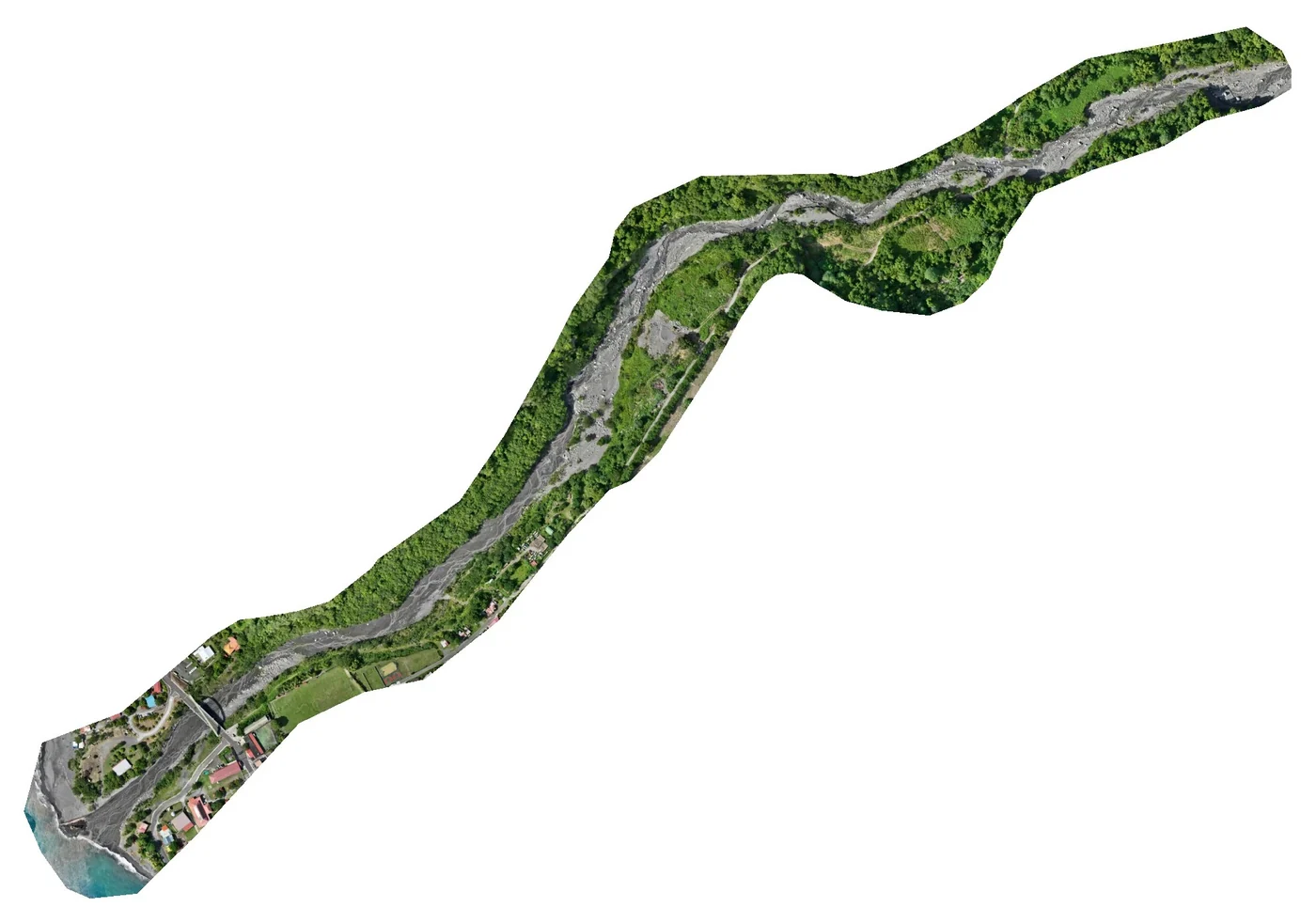 Elevation survey of the Prêcheur river mouth during the lahar crisis