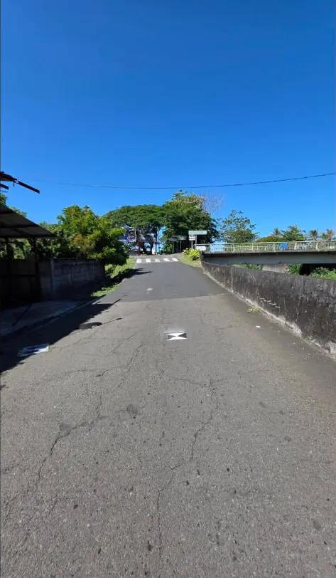 A target laid on the road in Saint-Pierre