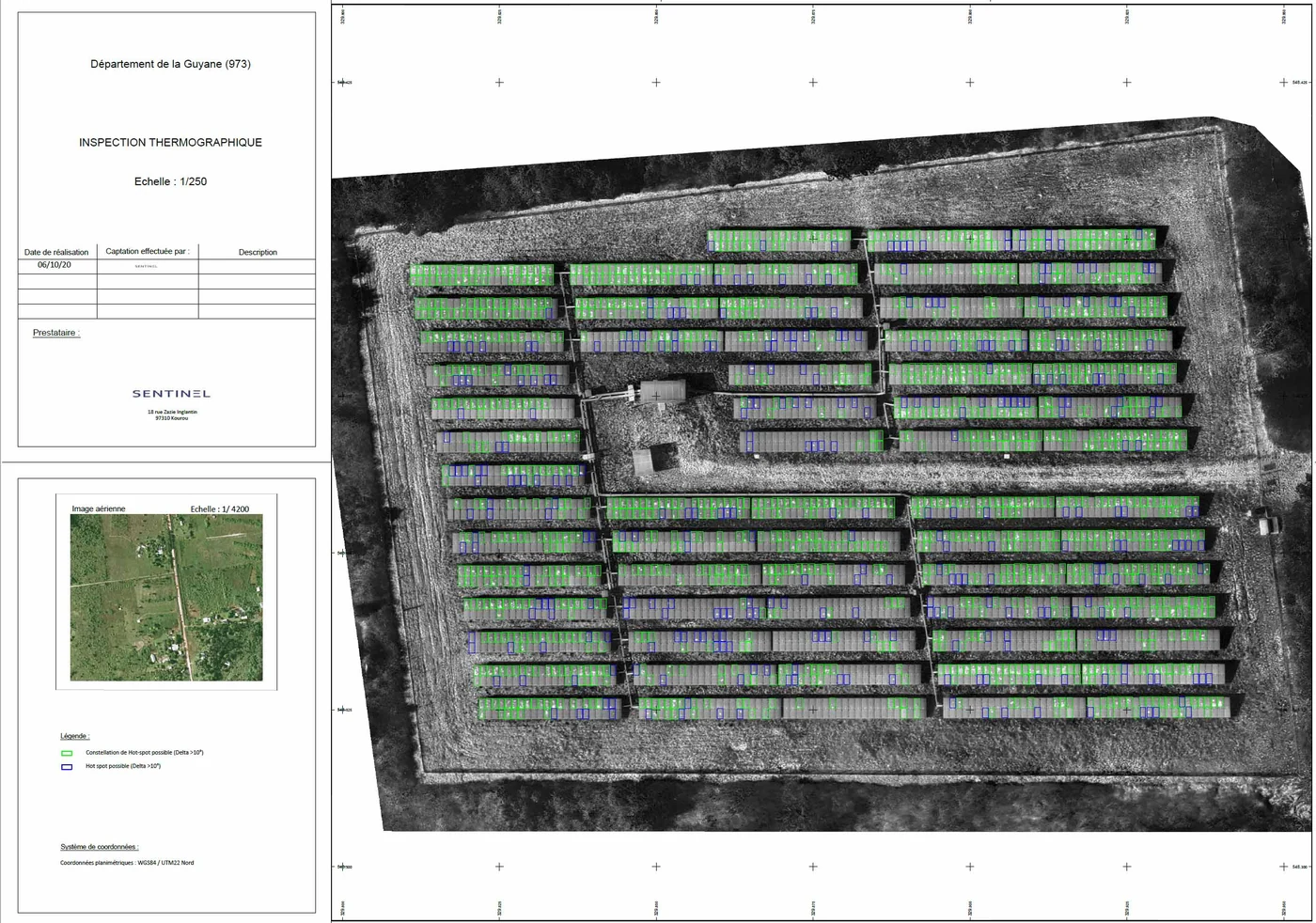 Defect layout drawing, ground-mounted plant