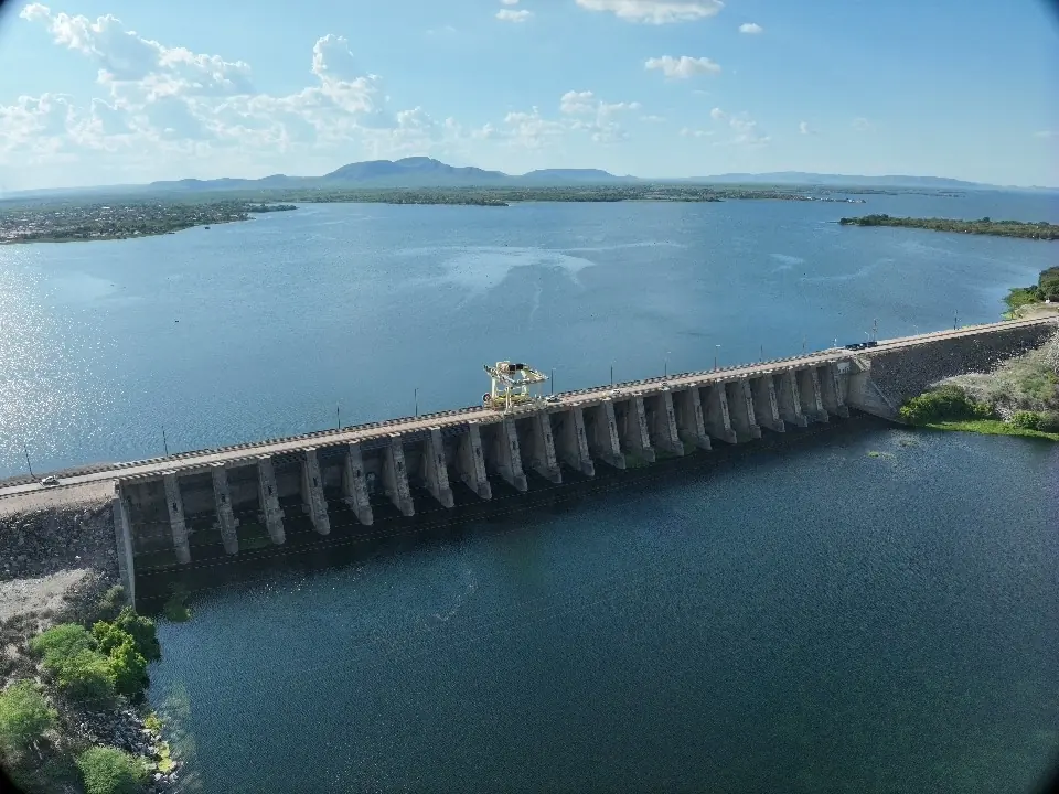Le barrage et la retenue vus du ciel, 21 janvier 2025